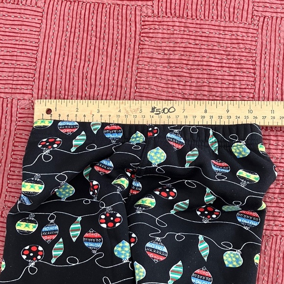 Just Cozy Womens size XS / Small thick fleece colorful festive garland Leggings - Picture 5 of 15